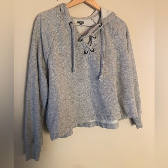 aerie Tops - ✨ Aerie | Silver Vneck Stitch Up Sweater